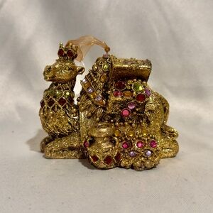 Vintage Gold Jeweled Camel Christmas Ornament